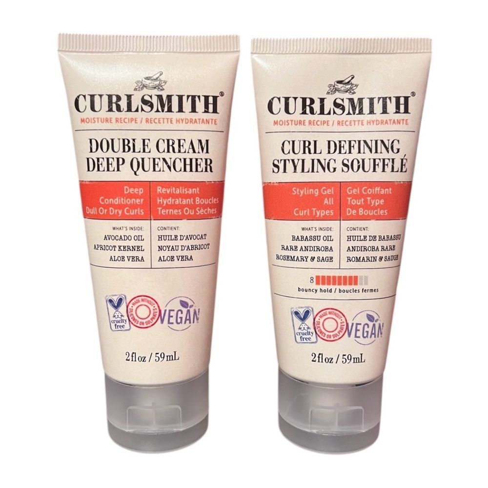 Curlsmith Set Of Double Cream Deep Quencher & Curl Defining Styling Soufflé